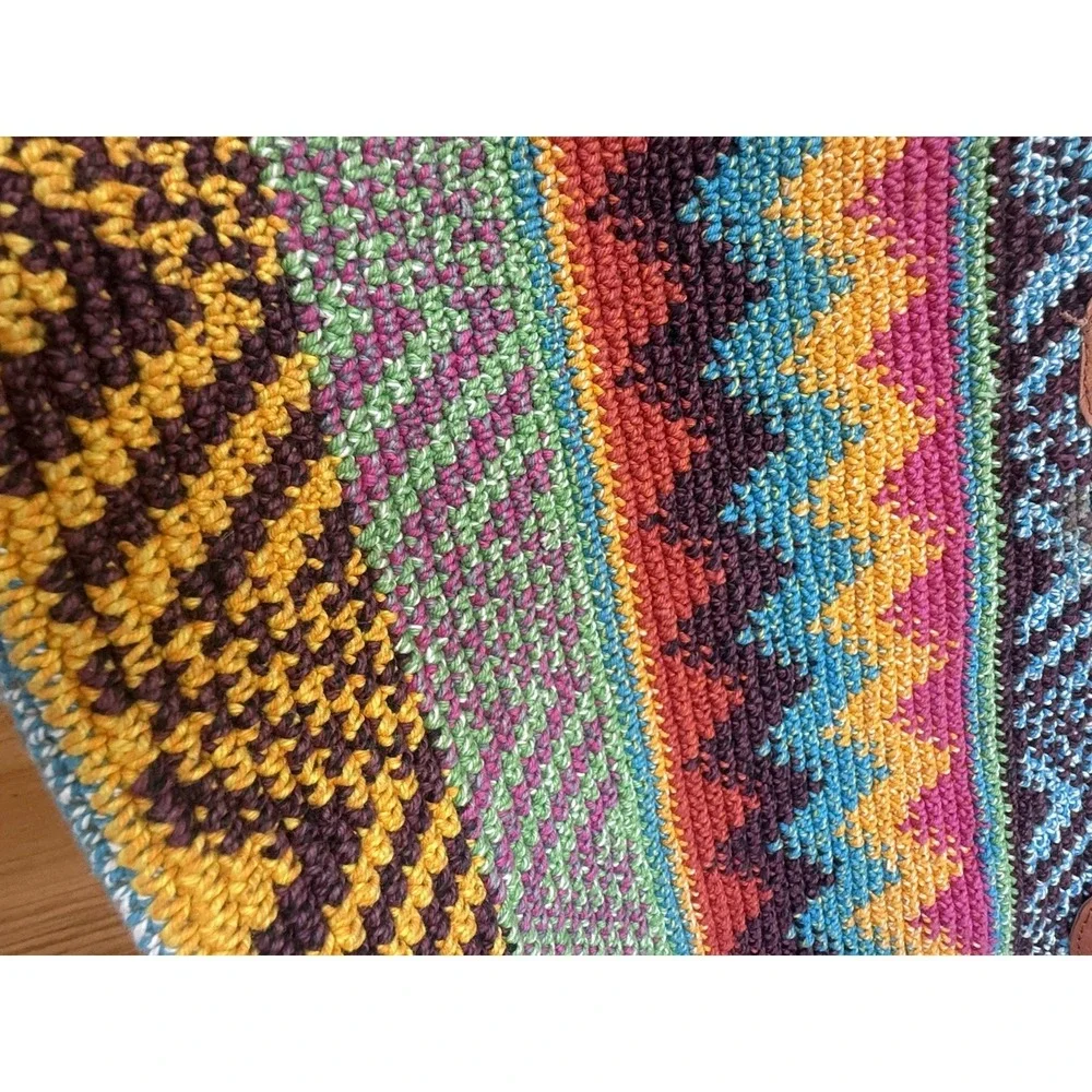 Bamboo Trading Co. Boho Weekender Bag Handmade Guatemala Handwoven Leather Strap